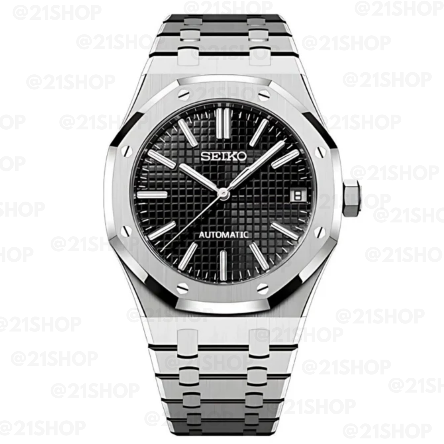 Seiko Mod "Royal oak" Silver/Black